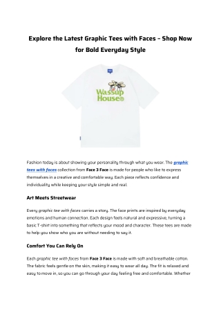 Explore the Latest Graphic Tees with Faces – Shop Now for Bold Everyday Style