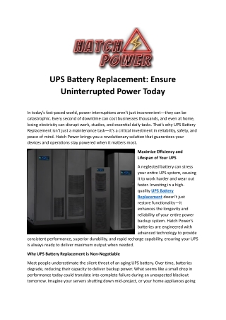 UPS Battery Replacement
