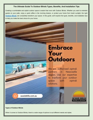 The Ultimate Guide To Outdoor Blinds Types Benefits And Installation Tips