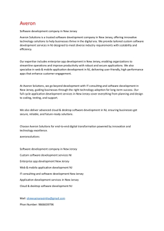 Software development company in New Jersey