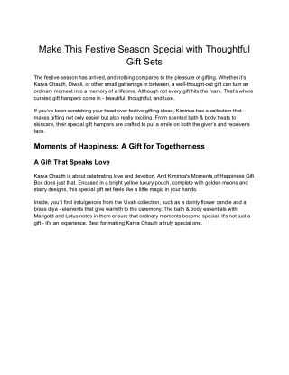 Make This Festive Season Special with Thoughtful Gift Sets