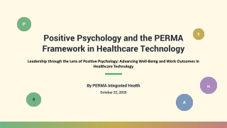 Positive Psychology and the PERMA Framework in Healthcare Technology