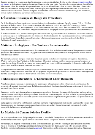 Innovations dans le Design des Présentoirs : Ce qu'il Faut Savoir