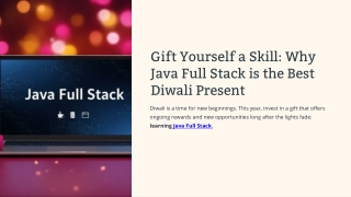 The Perfect Diwali Gift for You: Master Java Full Stack Development