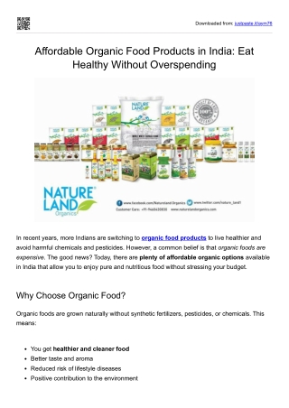 Affordable Organic Grocery Online in India | Natureland Organics