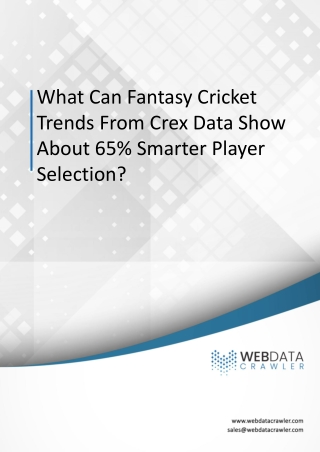 Smarter Player Picks By Fantasy Cricket Trends From Crex Data
