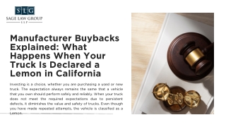 Manufacturer Buybacks Explained What Happens When Your Truck Is Declared a Lemon in California