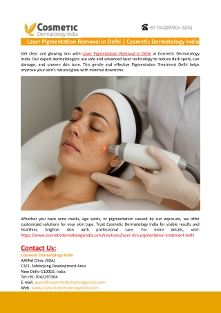 Laser Pigmentation Removal in Delhi