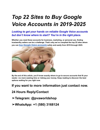 Top 22 Sites to Buy Google Voice Accounts in 2019-2025