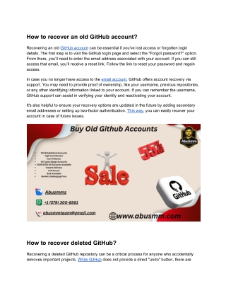 How to Purchase a GitHub Account with All Past Commits