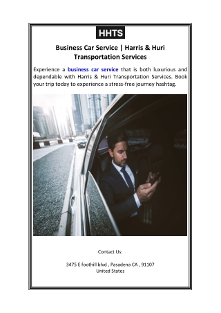 Business Car Service  Harris & Huri Transportation Services