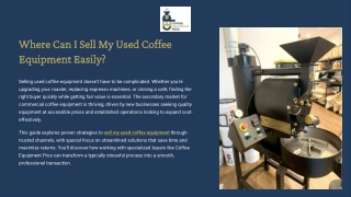 Where can I sell my used coffee equipment easily