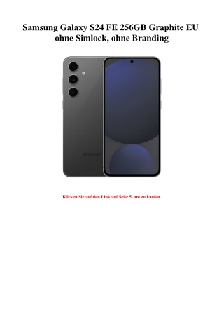 8694 Samsung Galaxy S24 FE 256GB Graphite EU ohne Simlock  ohne Branding