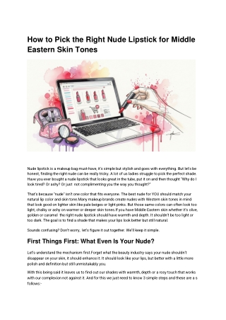 How to Pick the Right Nude Lipstick for Middle Eastern Skin Tones