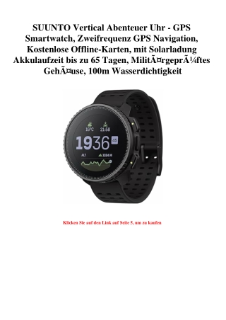 9910 SUUNTO Vertical Abenteuer Uhr - GPS Smartwatch  Zweifrequenz GPS Navigation  Kostenlose Offline-Kar