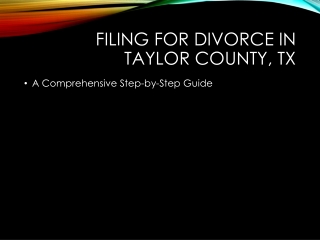 Where Do I File for Divorce in Taylor County, TX
