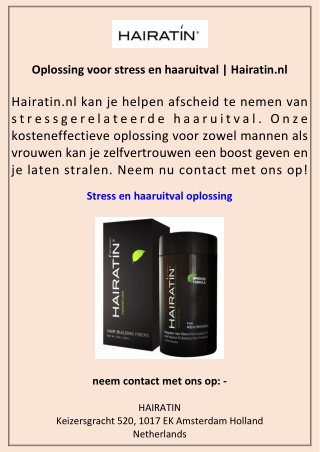 Oplossing voor stress en haaruitval Hairatin.nl