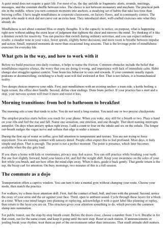 From Commute to Calm: Simple Mindfulness Exercises for Daily Routines