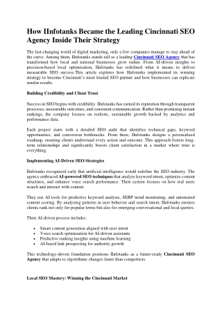 Cincinnati SEO Agency​