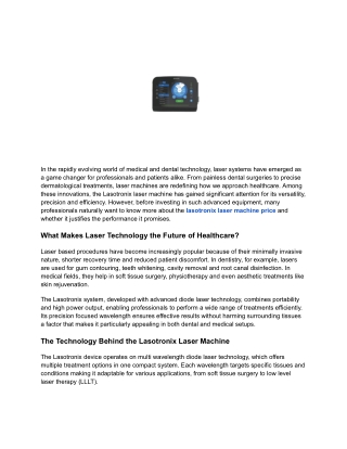 The Future of Dental and Medical Treatments_ How Advanced Laser Technology Is Transforming Care