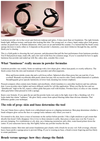 Brush vs. Sponge: How to Apply Luminous Face Powder for Flawless Results