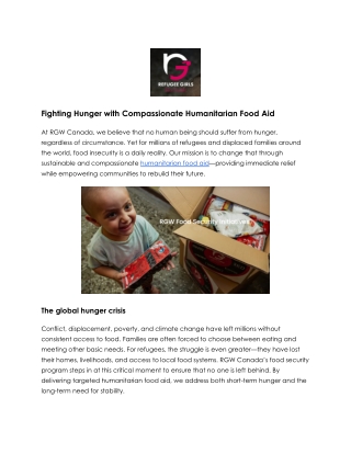 Restoring Hope Through Humanitarian Food Aid Efforts