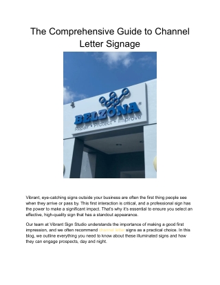 The Comprehensive Guide to Channel Letter Signage