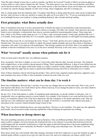 Can Botox Be Reversed? What’s Possible and What’s Not