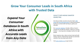 Grow Your Consumer Leads in South Africa with Trusted Data