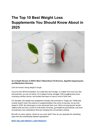 The Top 10 Best Weight Loss Supplements: A 2025 Review