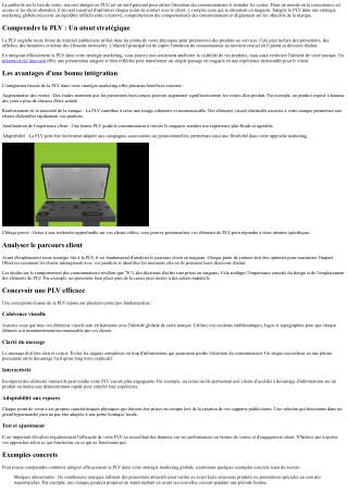 Comment intégrer la PLV dans votre stratégie marketing globale ?