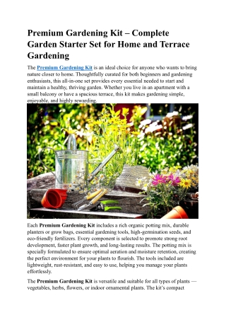 Premium Gardening Kit – Complete Set for Effortless Gardening