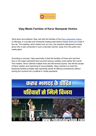 Vijay Meets Families of Karur Stampede Victims