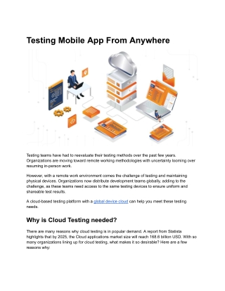 Testing Mobile App From Anywhere