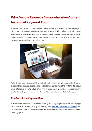 Why Google Rewards Comprehensive Content Instead of Keyword Spam