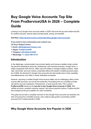 Buy Google Voice Accounts - PVASERVICEUSA