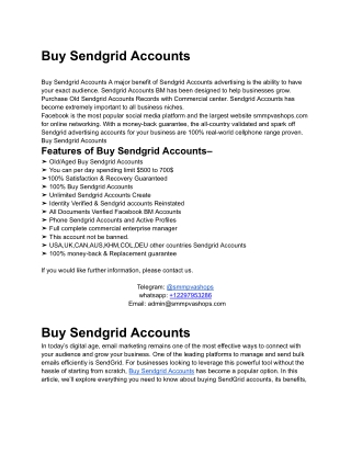 Buy Sendgrid Accounts