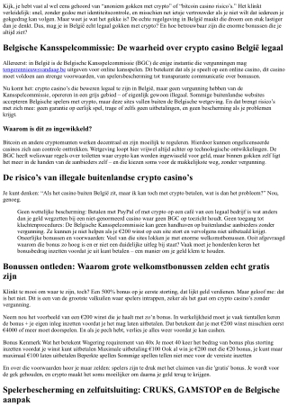 Mag je in België gokken met crypto? De rauwe waarheid over crypto casino’s in Be