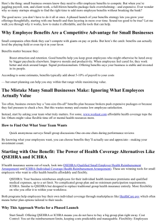 Phased Launch for Employee Benefits Strategy: How to Roll Out Benefits Slowly an