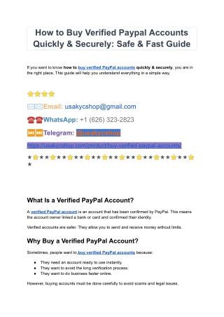 Are you looking to buy verified Paypal accounts