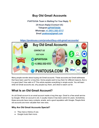 Buy Old Gmail Accounts