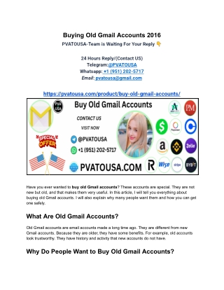 Buying Old Gmail Accounts 2016