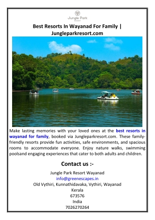 Best Resorts In Wayanad For Family