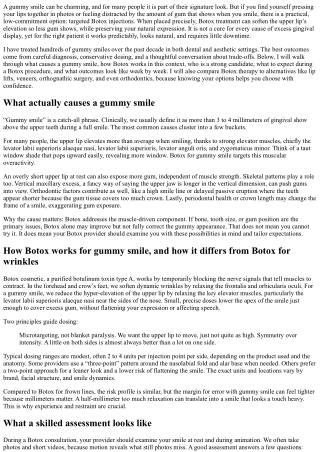 Botox for Gummy Smile: A Simple Fix for Excess Gum Show