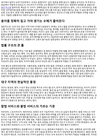 대구 오피 합법·불법 구분 가이드라인