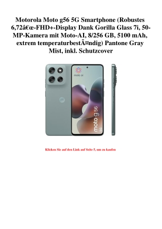 7287 Motorola Moto g56 5G Smartphone  Robustes 6 72Ã¢Â€Âœ-FHD -Display Dank Gorilla Glass 7i  50-MP-Kame