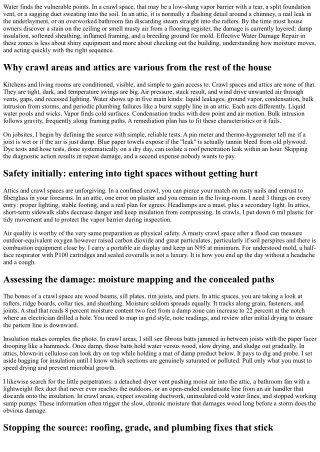 Water Damage Repair for Crawl Spaces and Attics