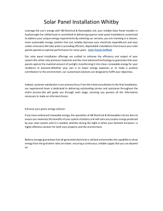 Solar Panels Driffield