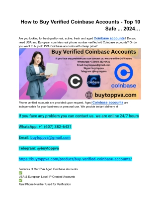 How to Buy Verified Coinbase Accounts - Top 10 Safe ... 2024…
