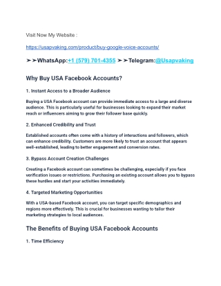 Best Site To Buy Facebook Accounts (PVA, Bulk & Ag